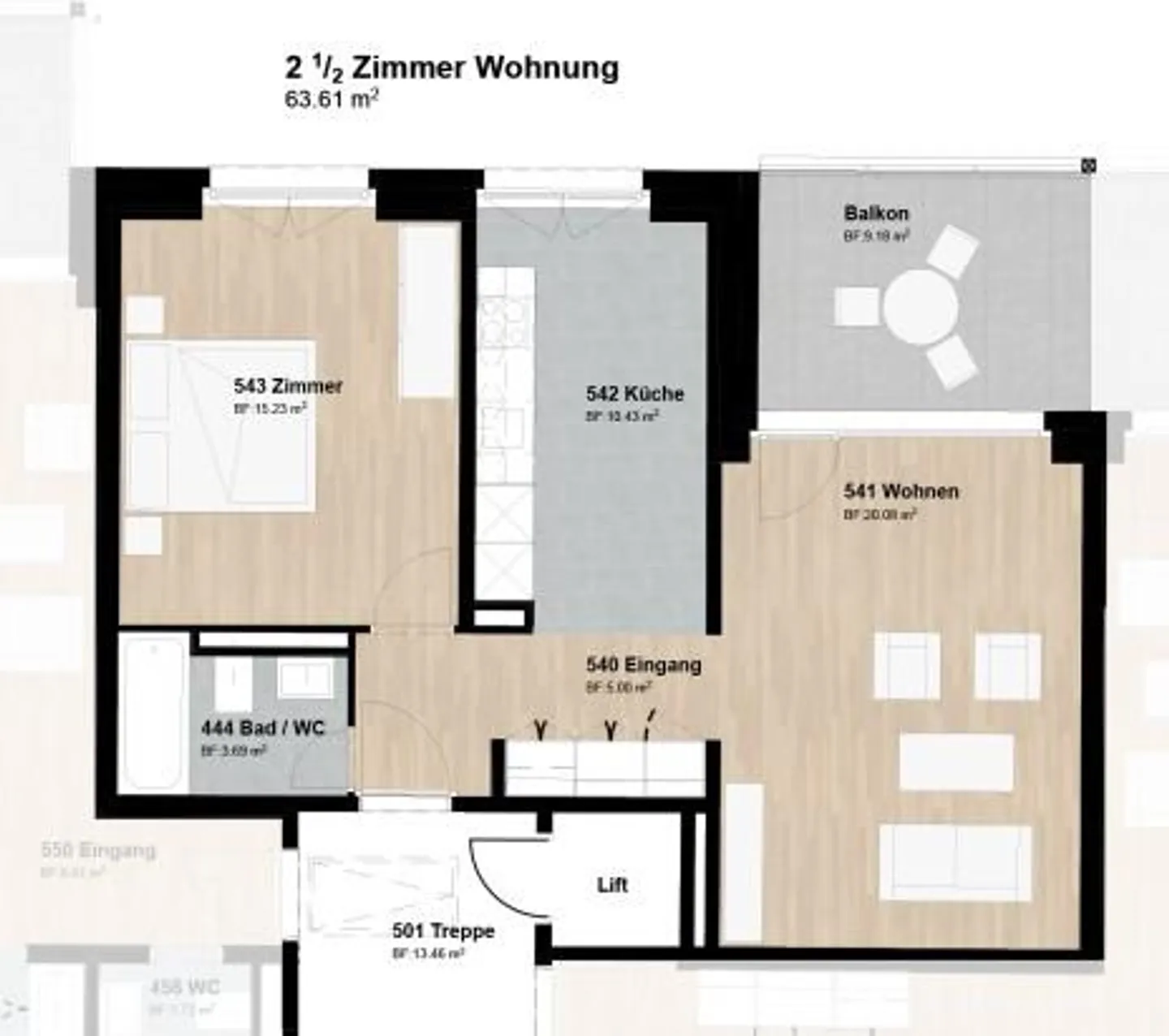Moderne Wohnung in Root - Foto 9 von 10