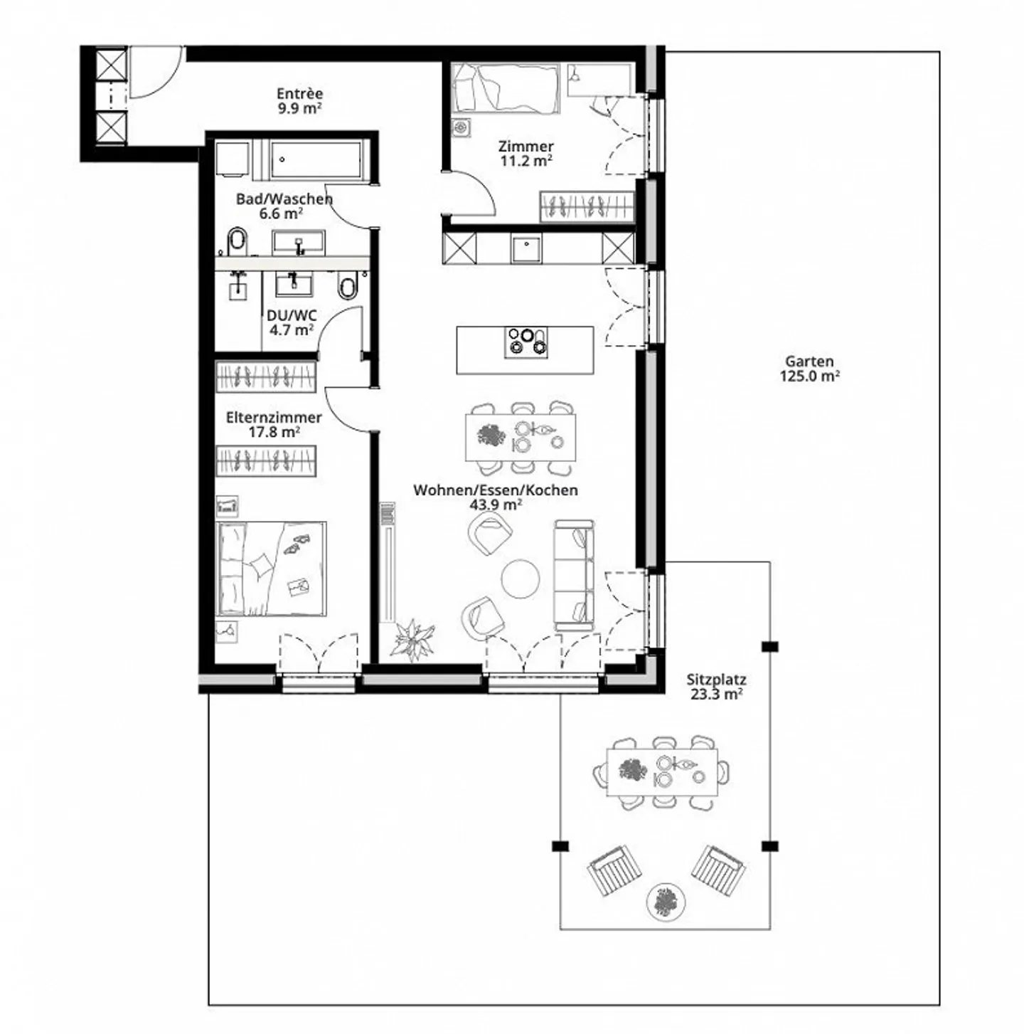 Modernes Apartment mit Garten - Foto 18 von 19