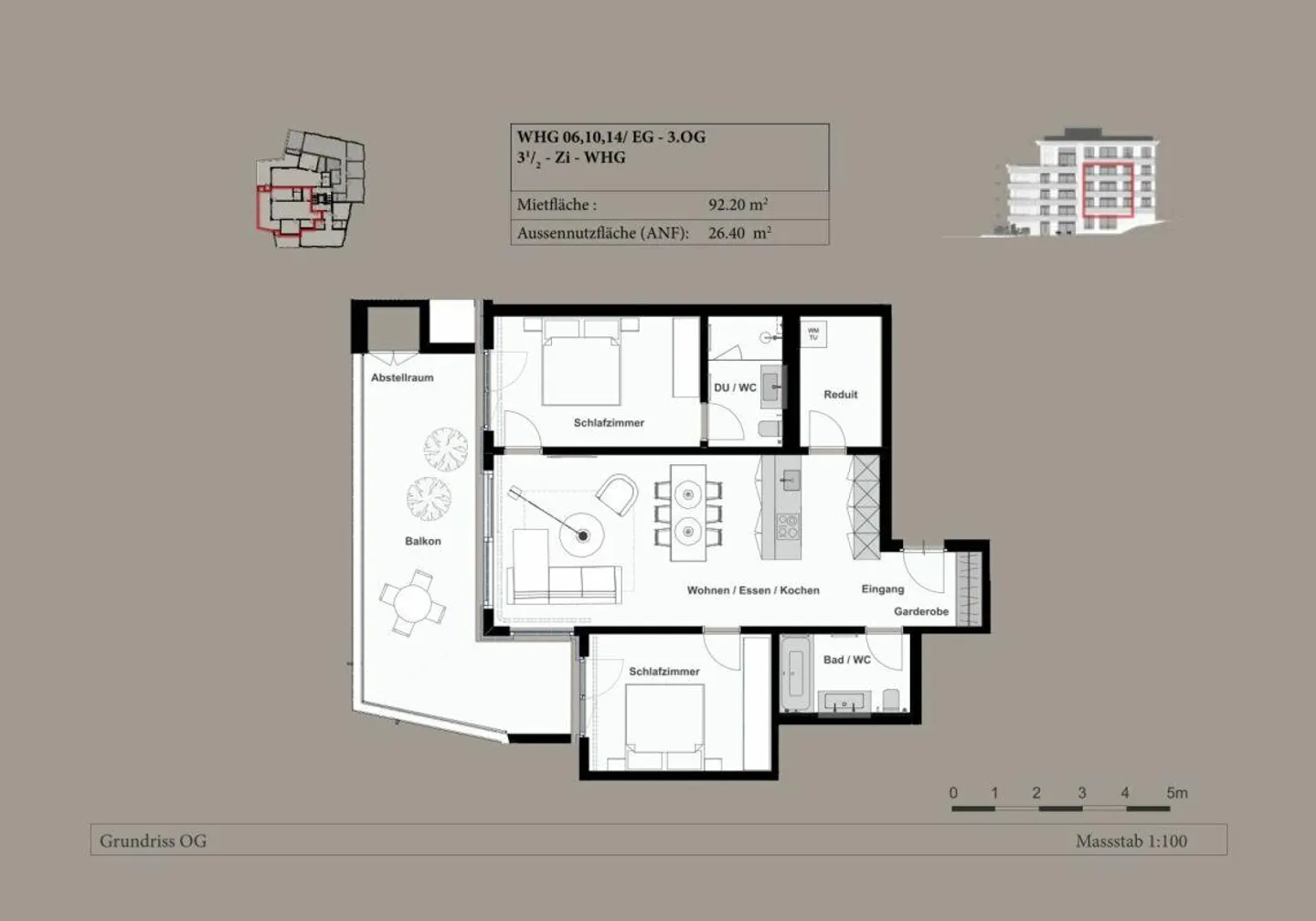 Modernes 3.5-Zimmer-Apartment - Foto 6 von 7