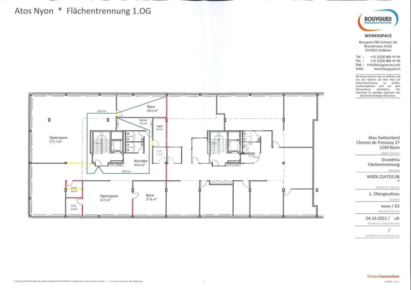 Précossy - Piano completo di circa 838m2 al 1° piano diviso in diversi uffici - Foto 11 di 11