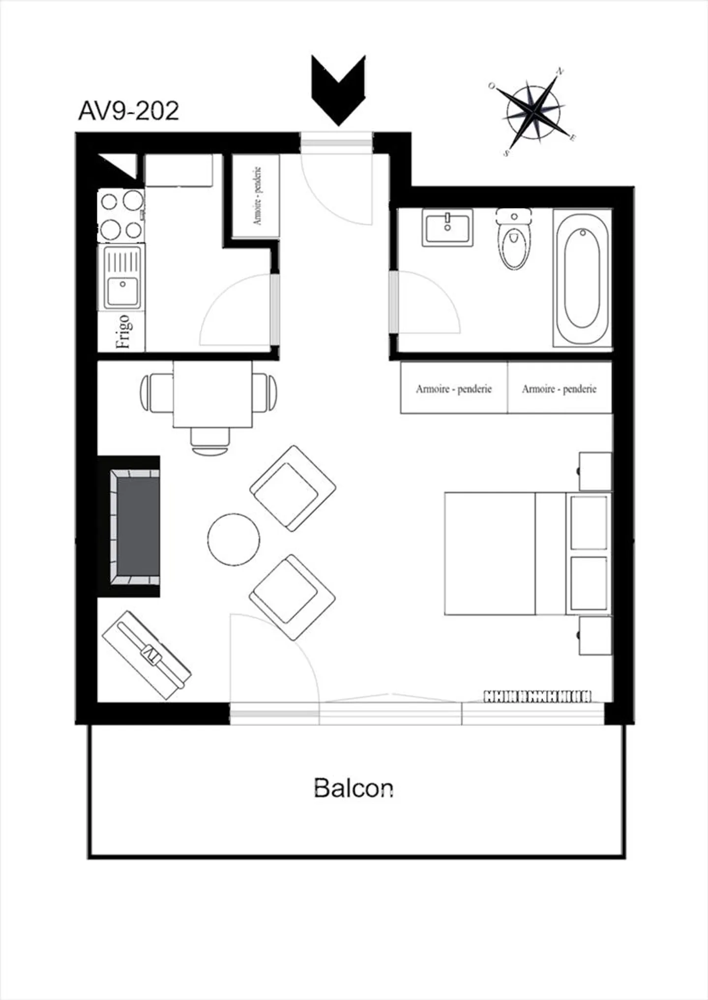 AV9 202 - studio in the heart of the village - on the pedestrian square - Photo 10 of 10