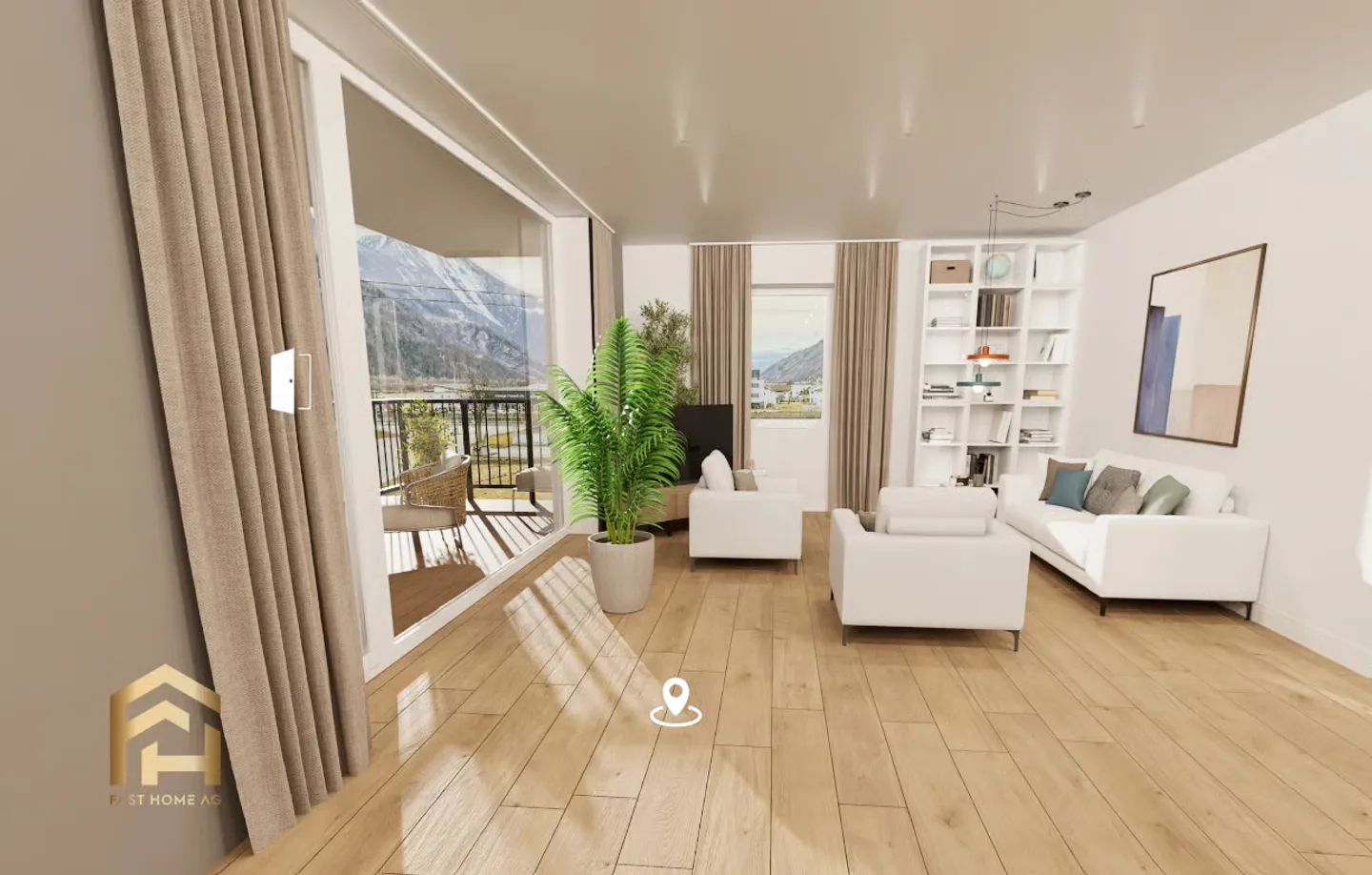 Grosszügige 4.5-Zi.-Neubauwohnung mit Südwest-Balkon - Foto 2 di 13