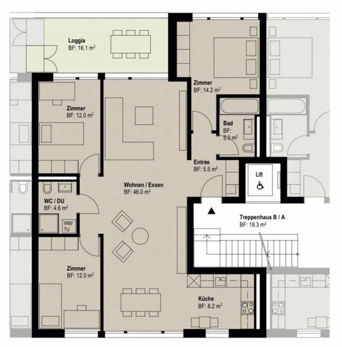 Appartement moderne de 4,5 pièces - Photo 8 sur 8