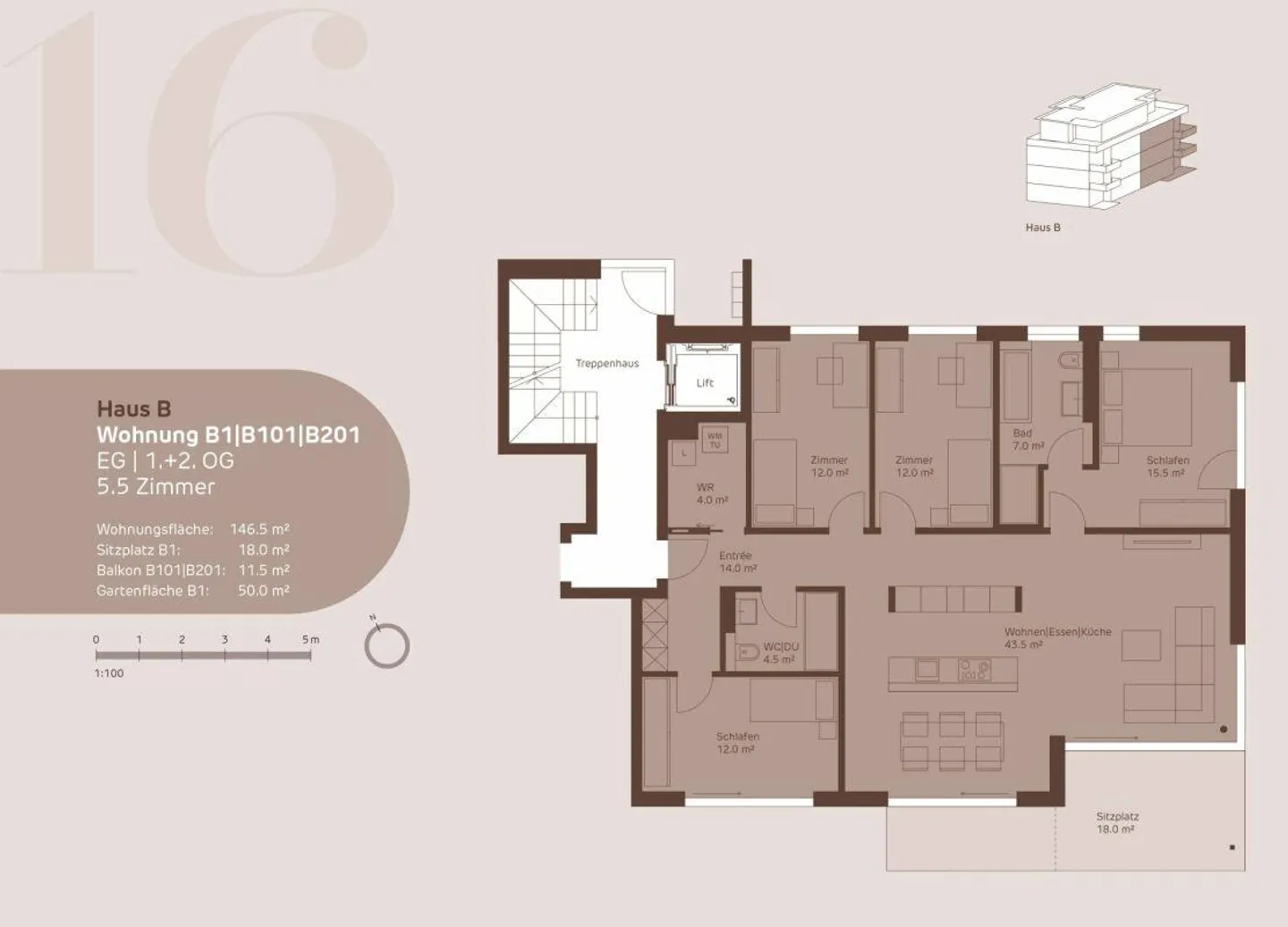 Grosszügige 5.5-Zimmer Wohnung - Foto 3 von 6