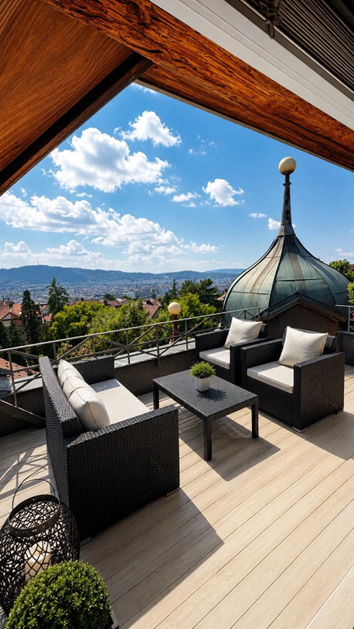 Helles Apartment mit geräumiger Terrasse und schöner Aussicht auf Zürich - Foto 1 von 12