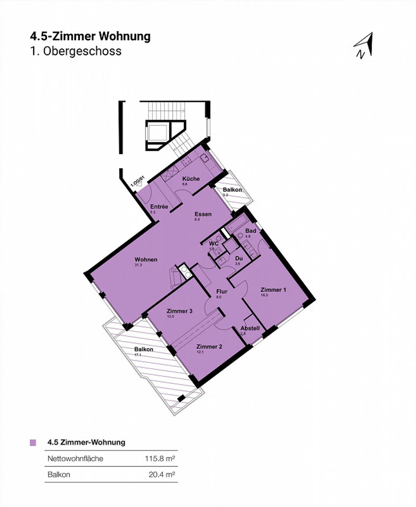 Grosszügige 4.5-Zimmer-Wohnung an ruhiger, familienfreundlicher Lage - Foto 16 von 16