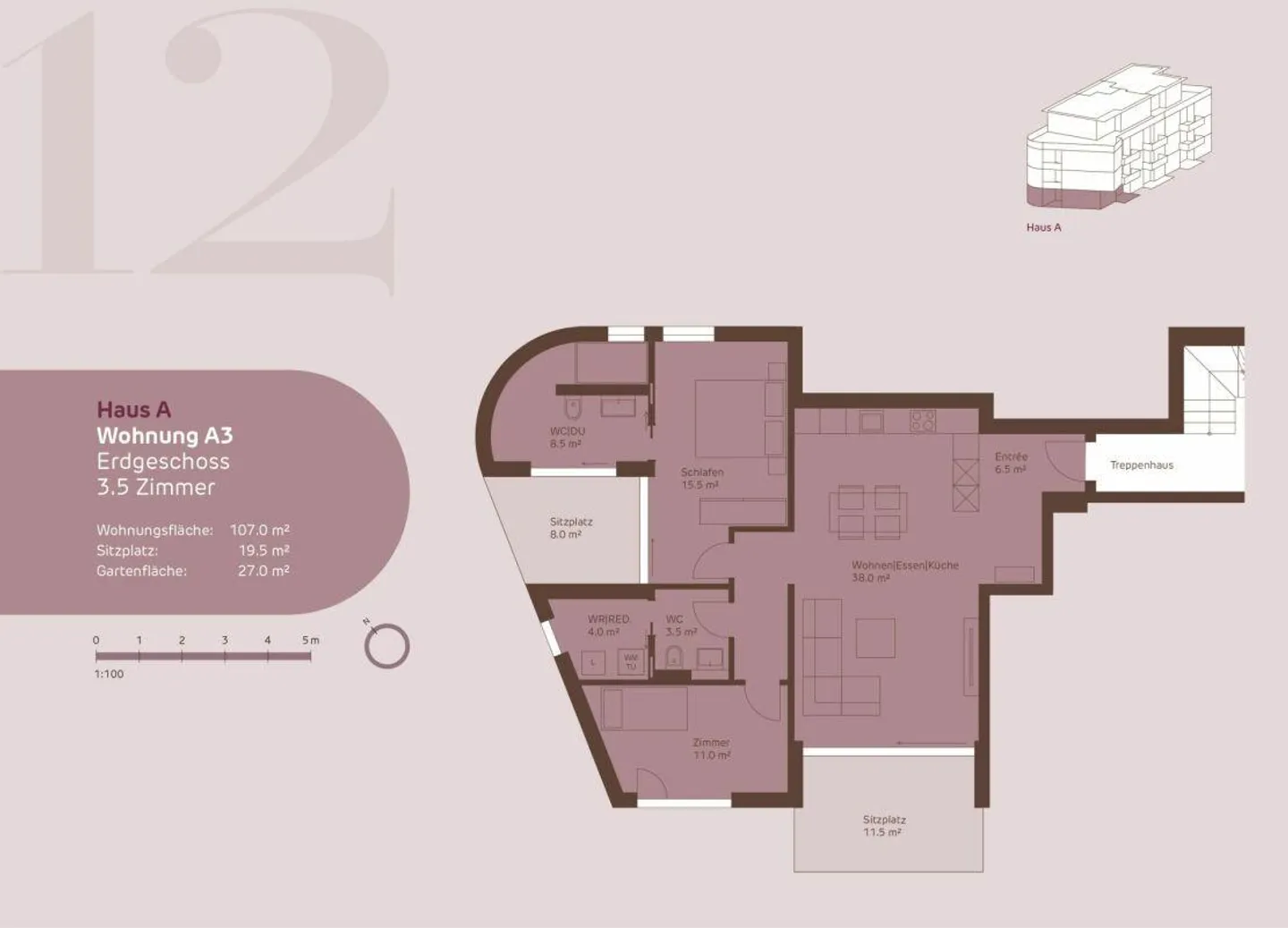 Charmante 3.5 Zimmer Wohnung - Foto 3 von 6