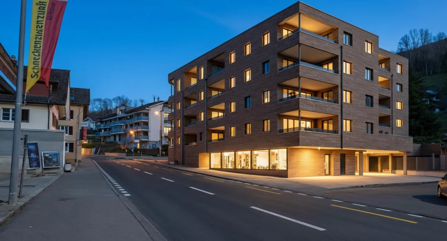 NEW BUILD - Modern 3.5-room apartment on the 2nd floor with a wide view - Central in Wolhusen - Photo 1 of 4