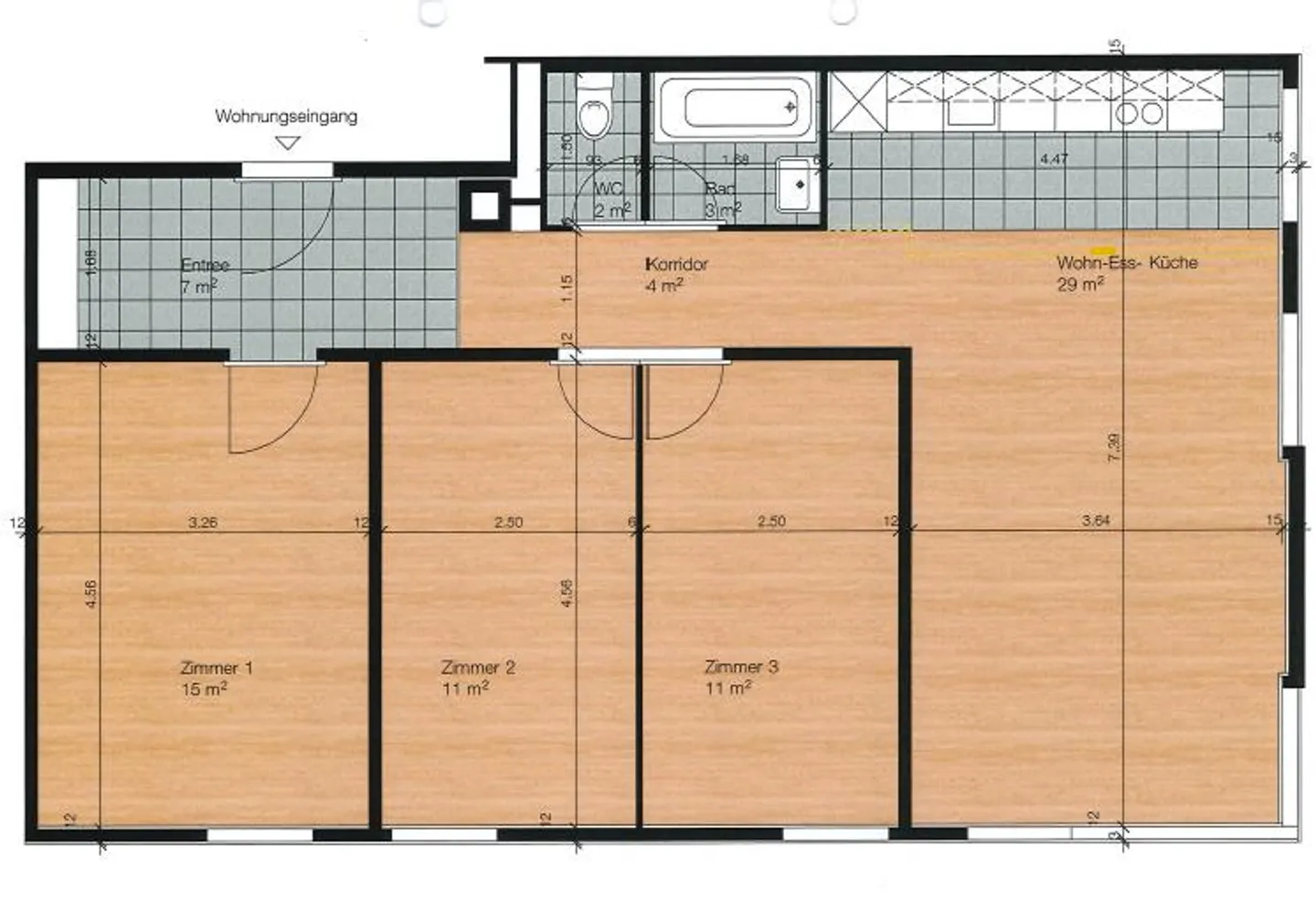 Helle 4-Zimmerwohnung im Herzen von Zollikofen - Foto 4 von 4