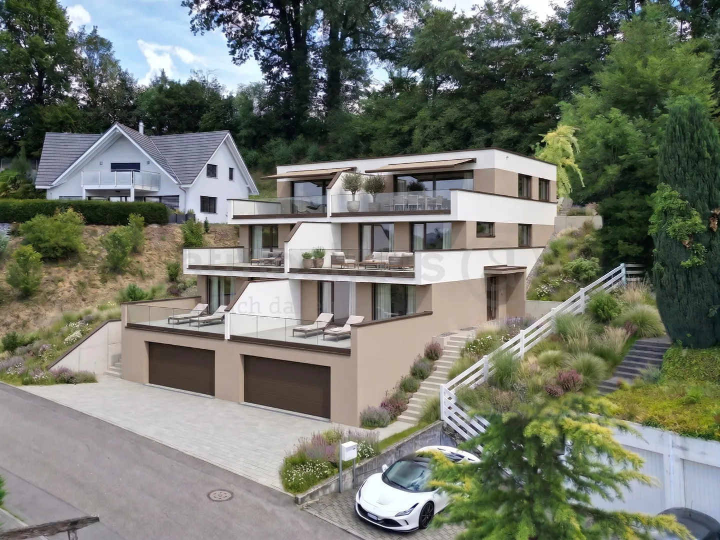 Hitzkirch LU: Stylish semi-detached house with lake view and wide view - Photo 1 of 9