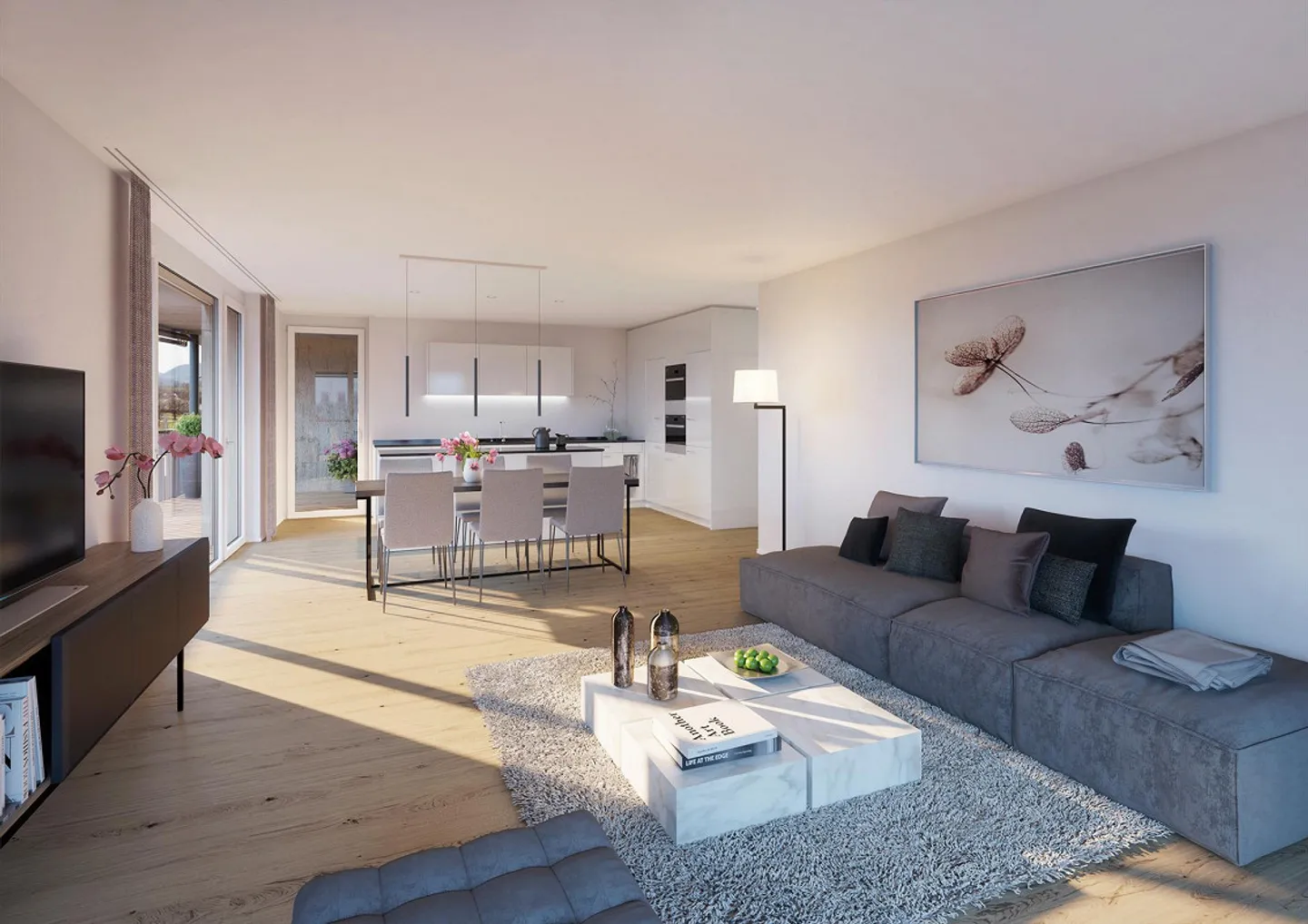 Condominium moderne de 3½ pièces au 2ème étage avec grand balcon - Photo 3 sur 4