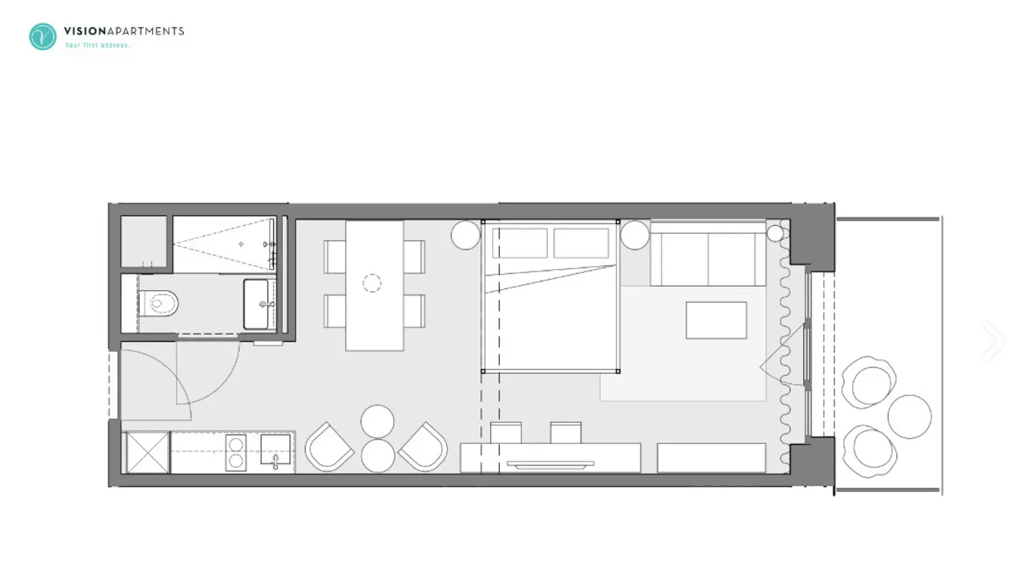 Modernes möbliertes Studio in St. Gallen - Foto 2 von 6