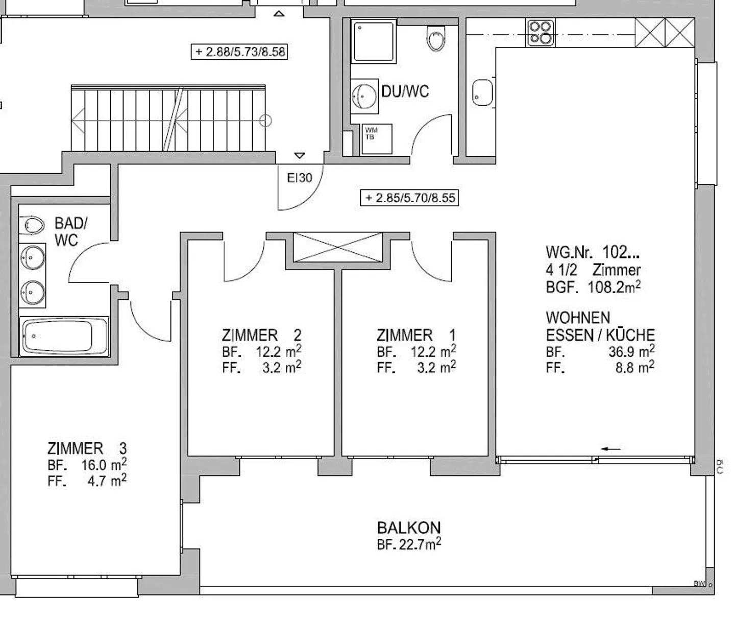 Appartement lumineux de 4,5 pièces avec balcon à Dübendorf - Photo 11 sur 11