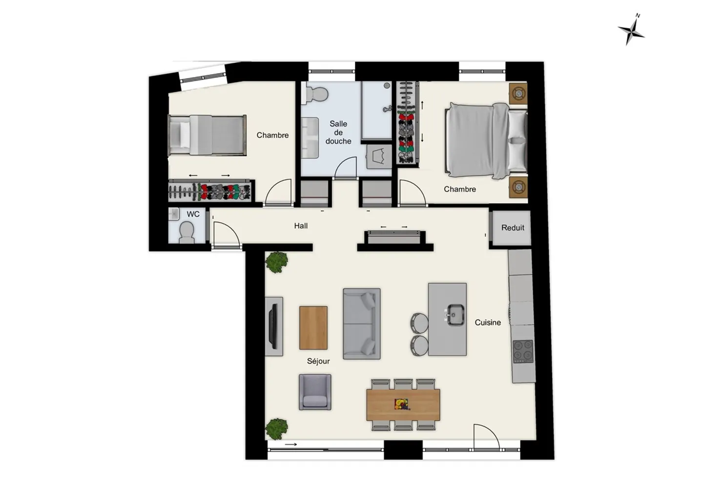Exclusif : Grand appartement 3.5 pièces avec terrasse - Photo 5 sur 5