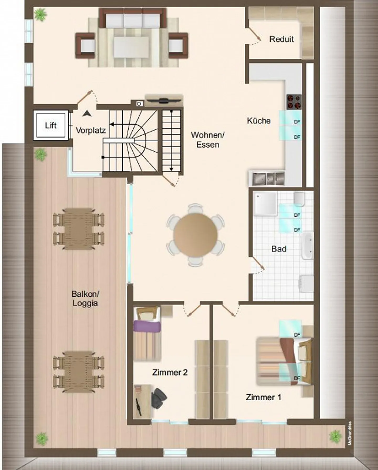 Moderne 3,5 Zimmer Dachwohnung mit Balkon und grossem Dachraum - Foto 8 von 8