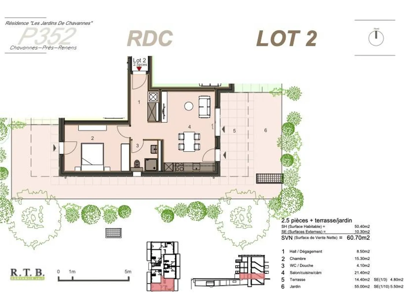 Appartamento 2,5 locali al piano terra con giardino a Chavannes, Lotto 2 - Foto 7 di 13
