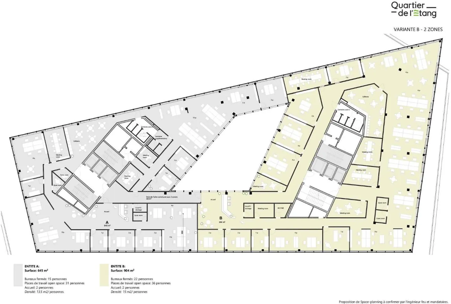 Uffici di eccezione con 904m² nel cuore del Quartiers de l'Étang - Foto 2 di 12