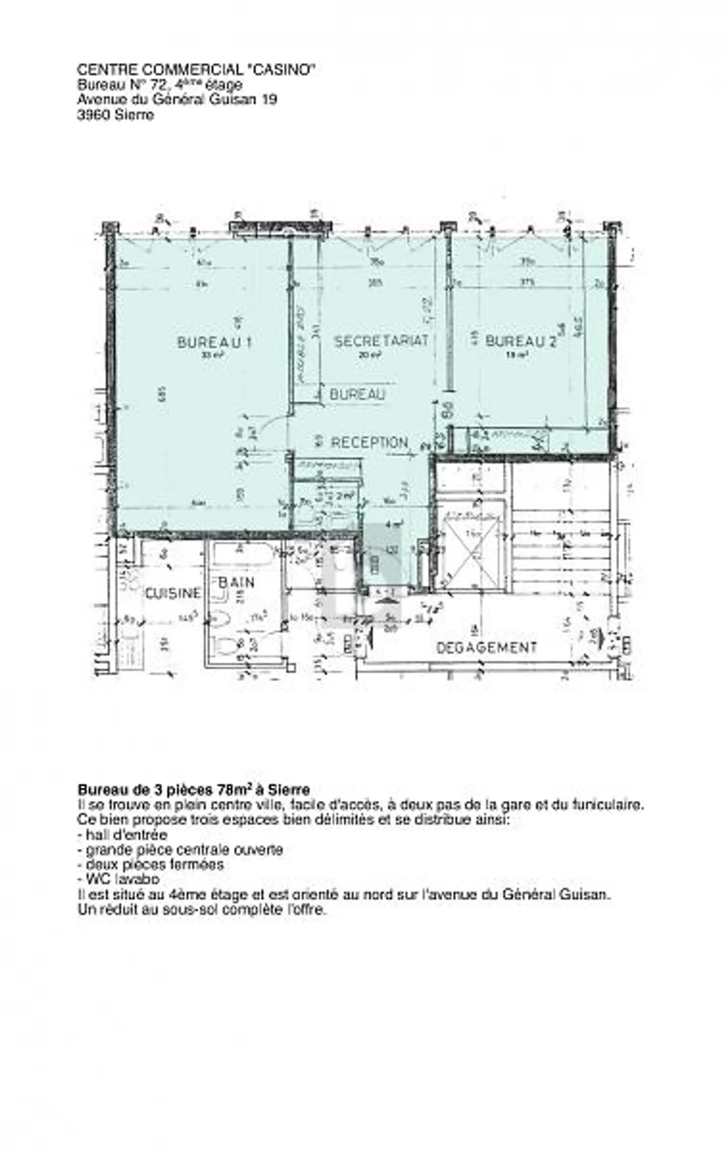 Zentrale Bürofläche in Sierre - Foto 5 von 6