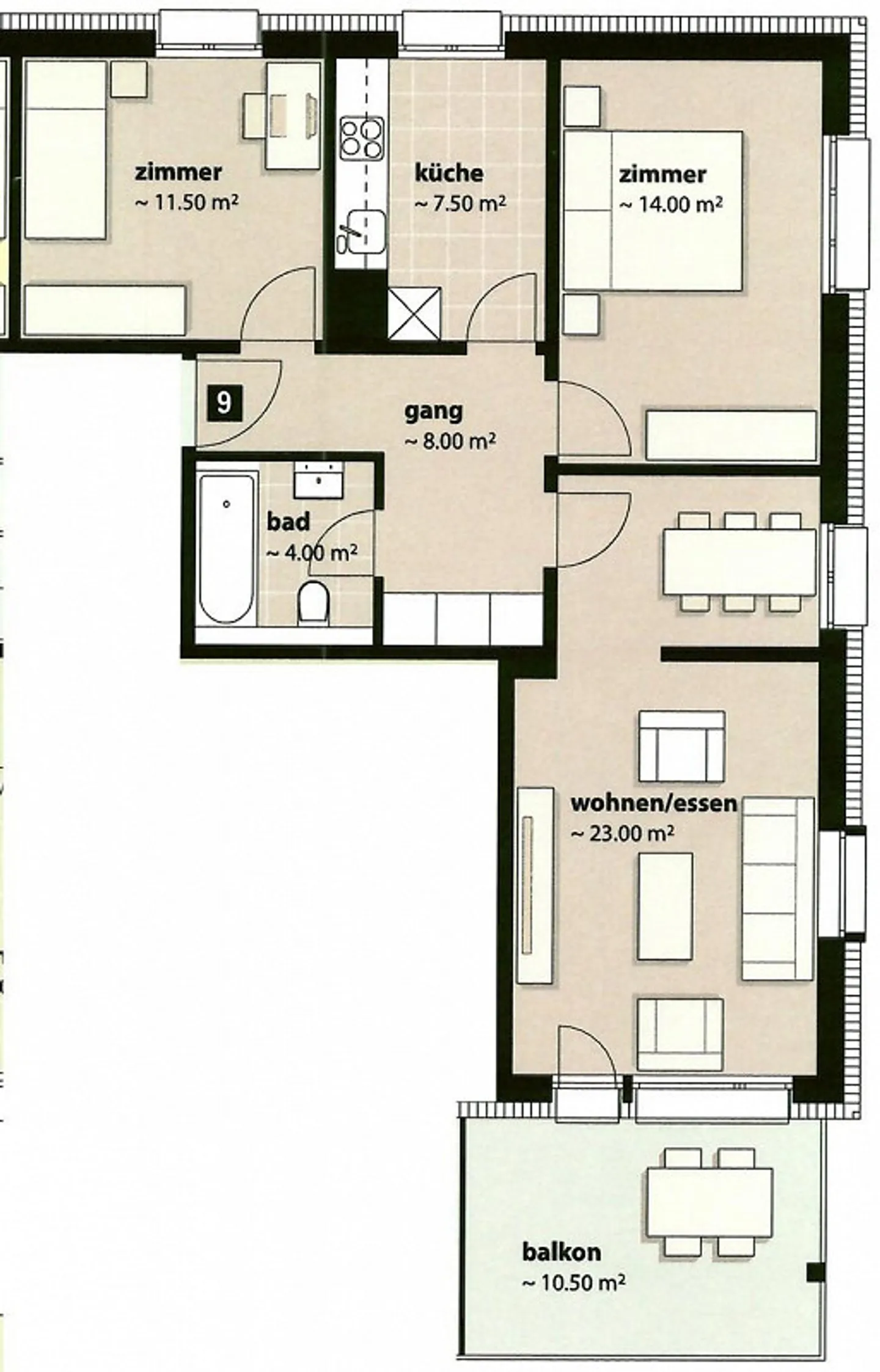 Moderne Wohnung mit grossem Balkon - Foto 10 von 10