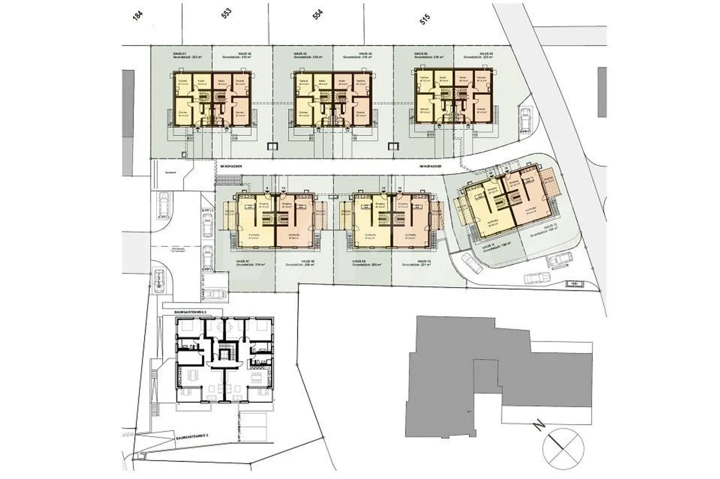 Nuovo progetto di costruzione 6 case unifamiliari a schiera/ Casa n. 3 fila superiore - Foto 13 di 13
