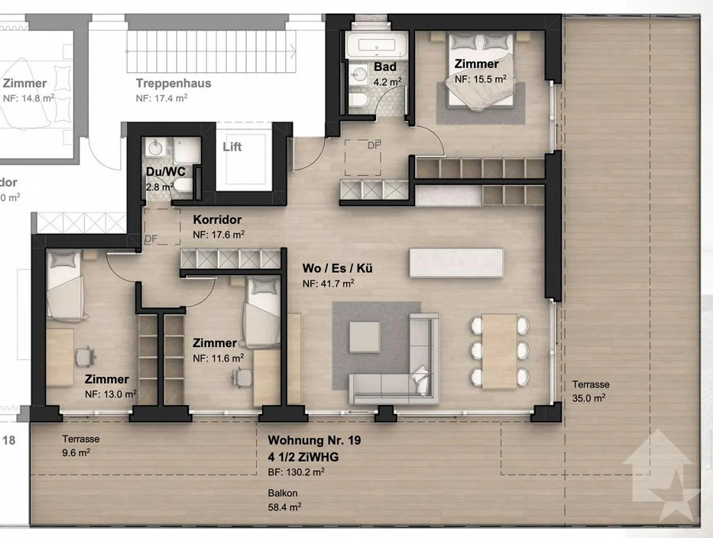 Nuovo appartamento di 4,5 stanze in posizione privilegiata - Foto 7 di 7