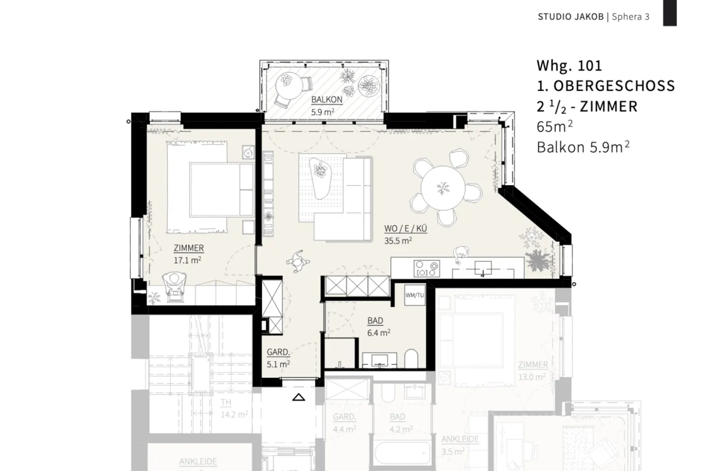 Sphera 3 - 2.5 Zimmer-Wohnung - Photo 6 of 11
