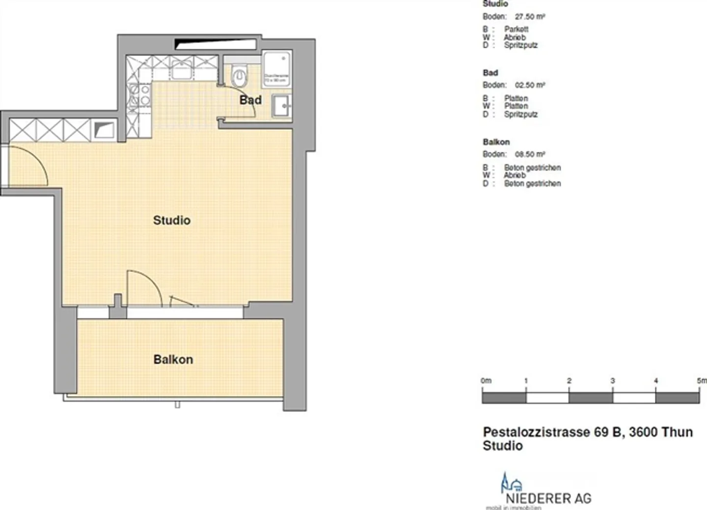 Appartement moderne et central de 1 chambre - Photo 3 sur 7