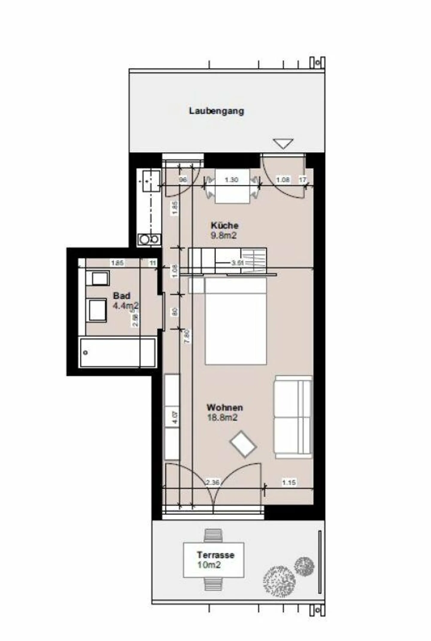 Modernes Apartment mit Balkon - Foto 8 von 8