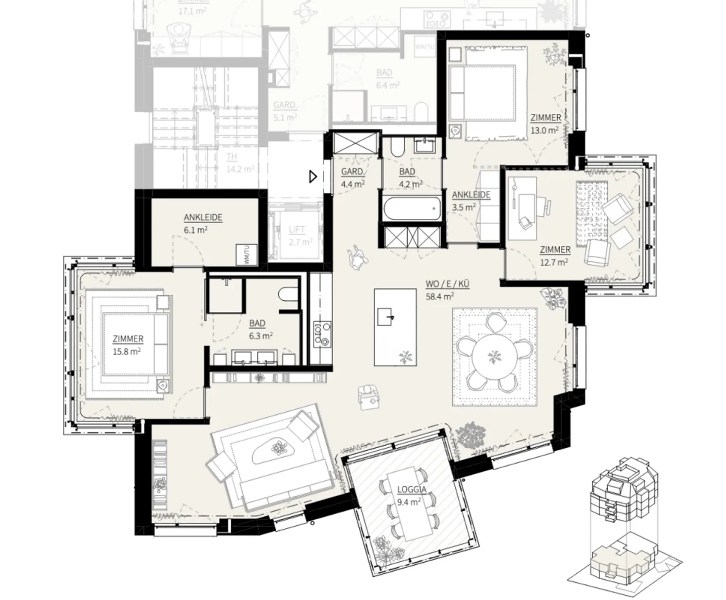 Sphera 3 - 4.5 Room Apartment - Photo 7 of 11