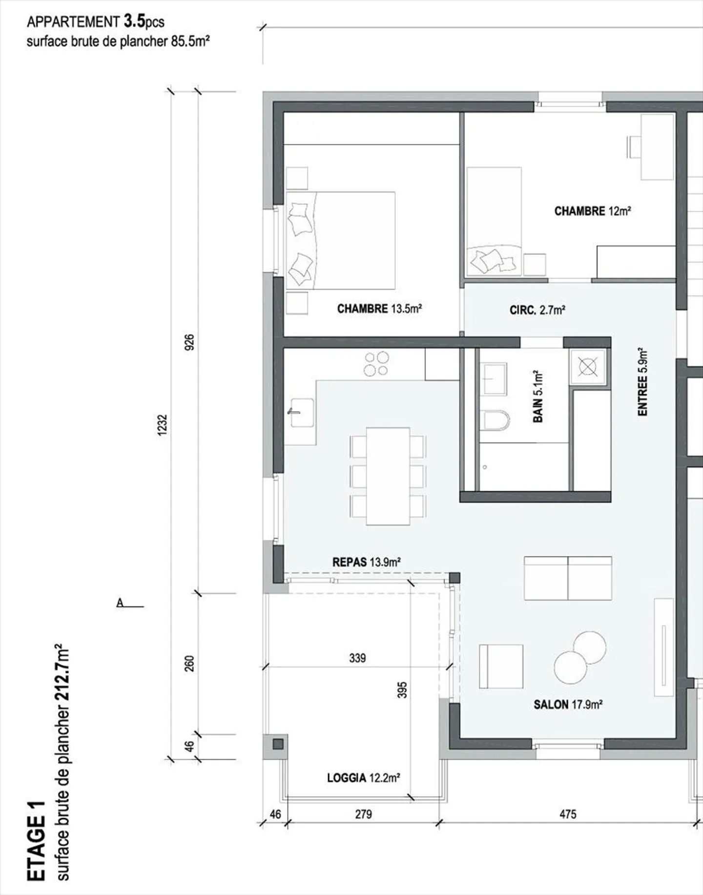 3.5 Room Apartment - Photo 6 of 8