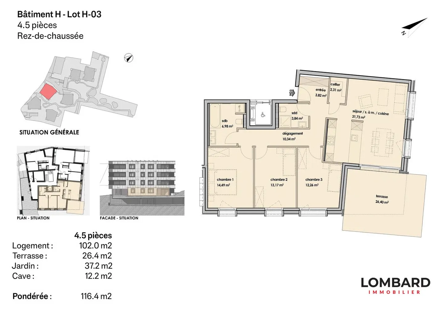 4.5-room apartment on garden level - Photo 6 of 6