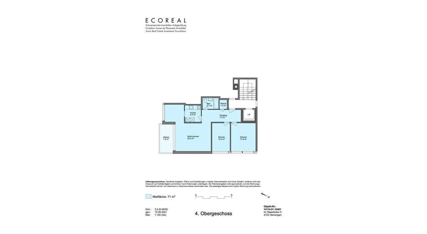 Appartement lumineux de 3,5 pièces dans un emplacement central - Photo 9 sur 9
