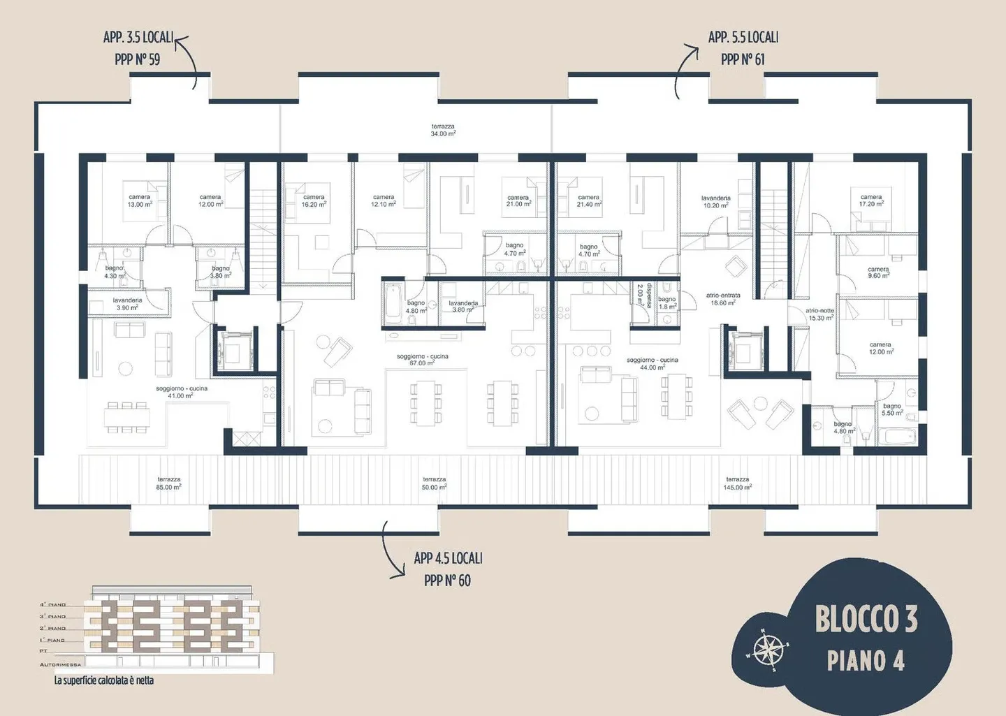 Residence in the Park, Penthouse 3.5 Rooms with Large Terrace, Biasca - Photo 7 of 8