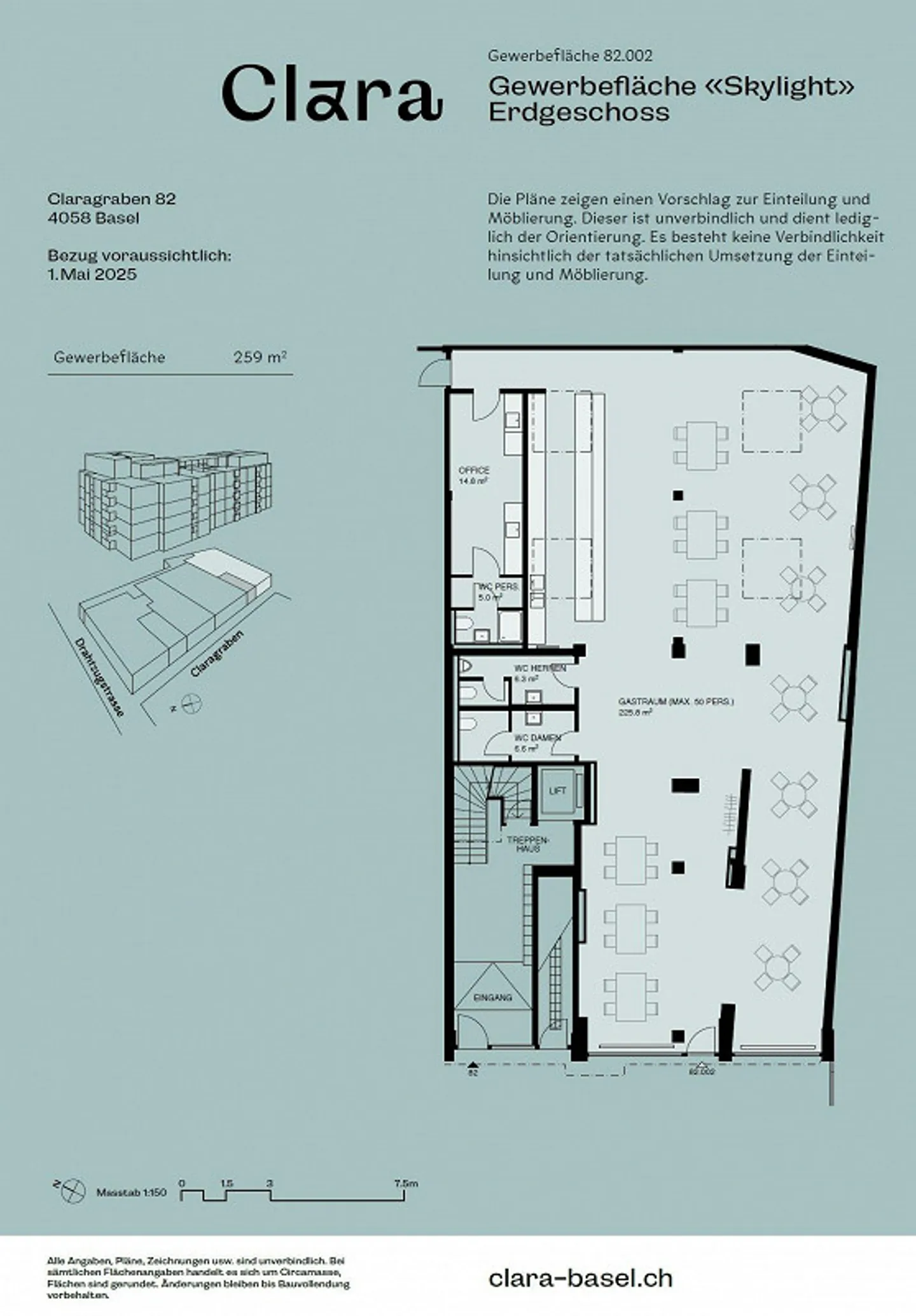 Votre nouvelle unité commerciale au cœur de Bâle - 259 m² à Claraplatz - Photo 13 sur 13