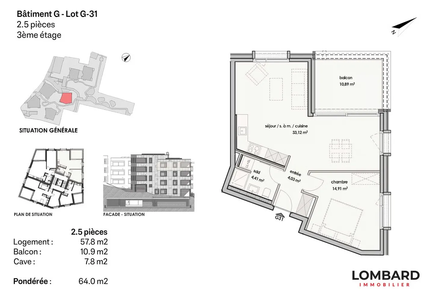 Penthouse mit 2,5 Zimmern im 3. Stock - Foto 6 von 6