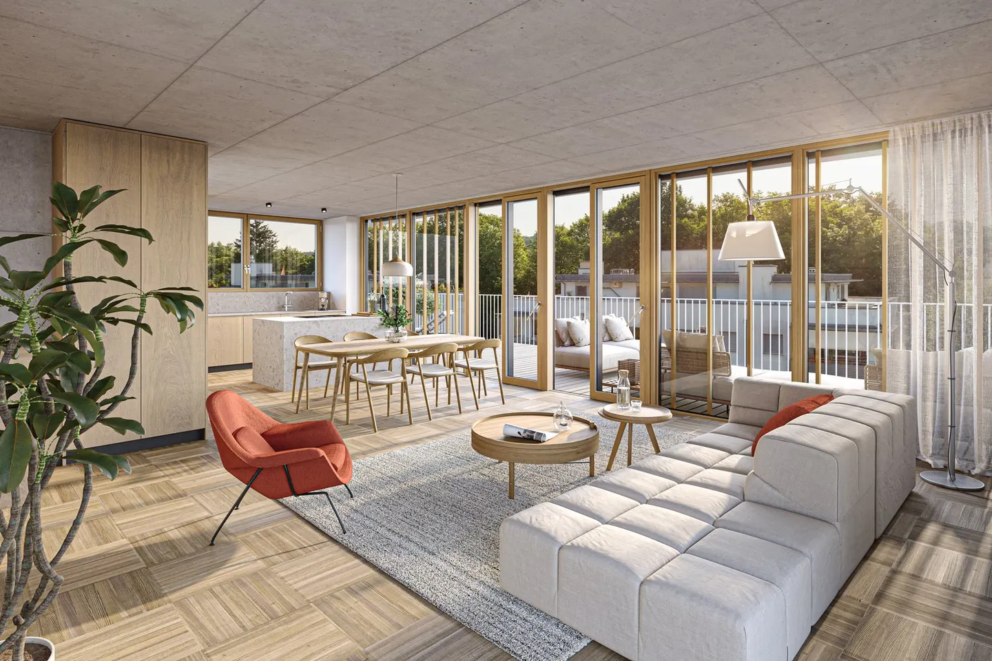 Penthouse exclusif de 5,5 pièces dans un bâtiment moderne à Oberwil - Photo 2 sur 3