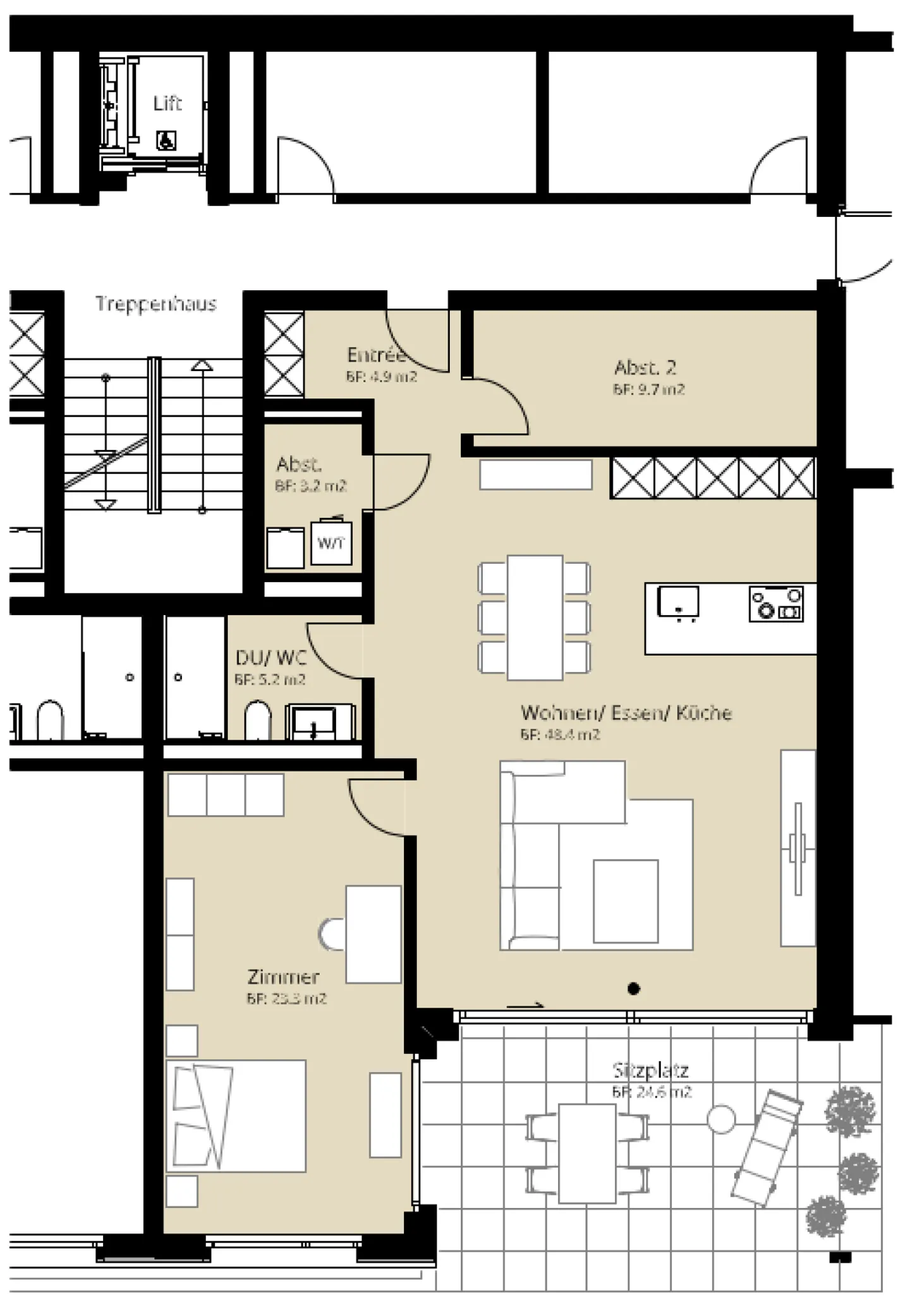 Modernes Apartment in Männedorf - Foto 6 von 7