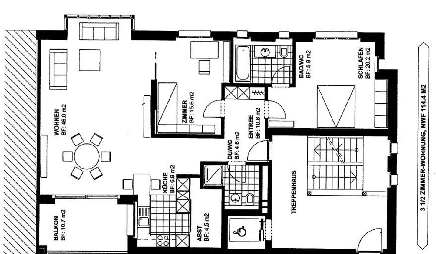 Grosszügige, moderne 3.5 Zimmer-Wohnung nähe Kantonsspital - Foto 8 von 8