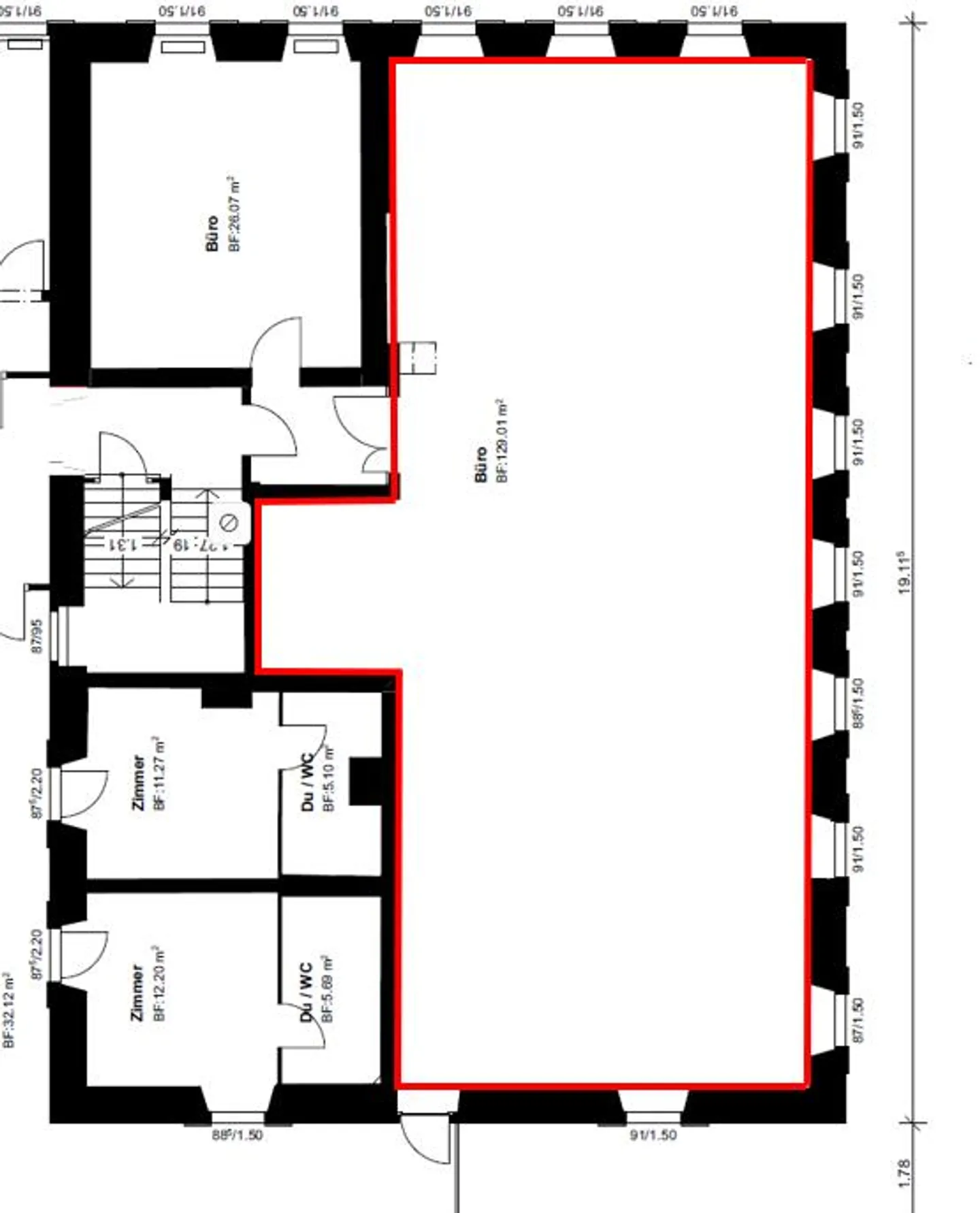 Office/Practice/Commercial/Storage Rooms in Historic Building from 67 m2 - Photo 2 of 5