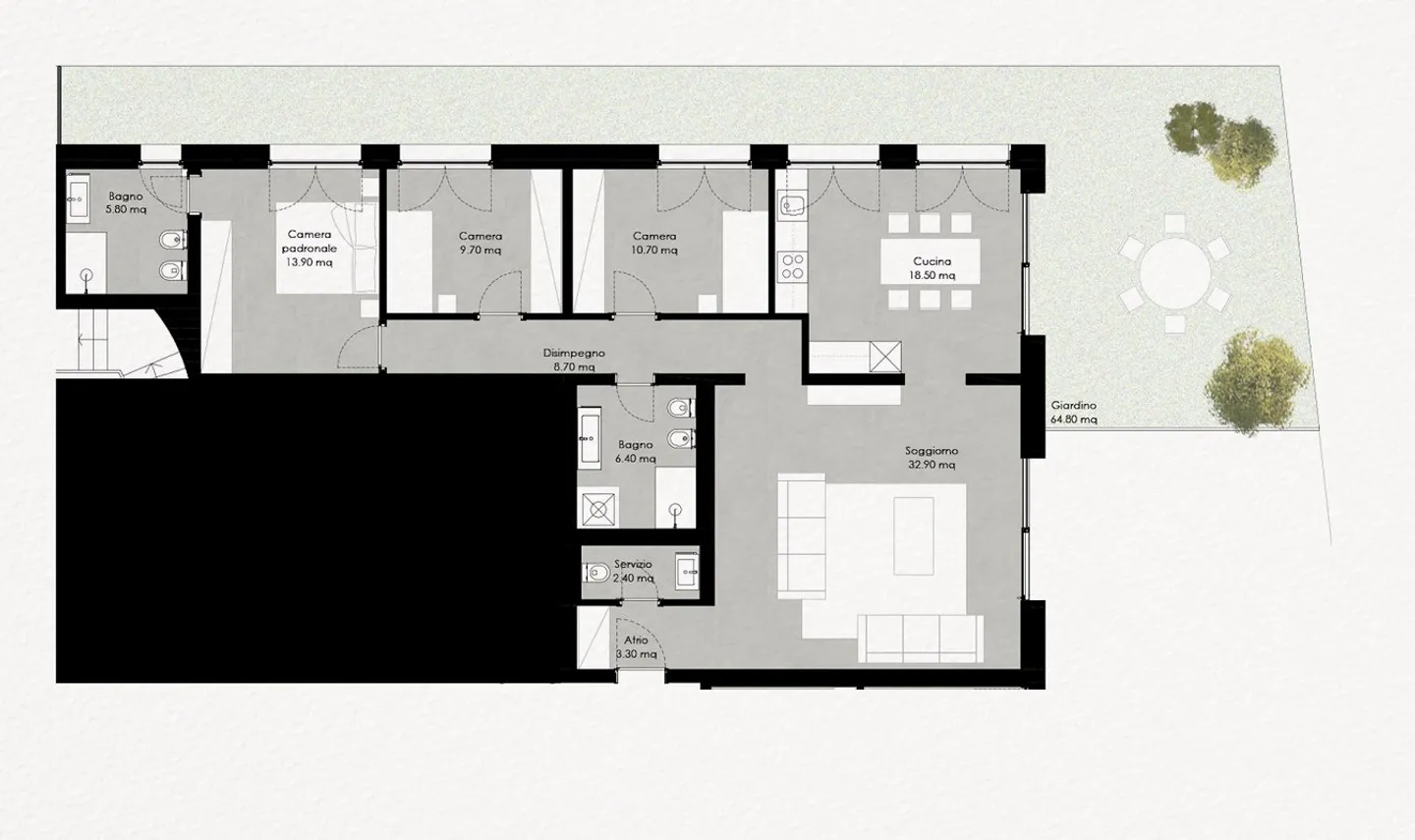 4.5 Wohnung mit Garten und teilweisem Seeblick - Residenza Lum... - Foto 7 von 7