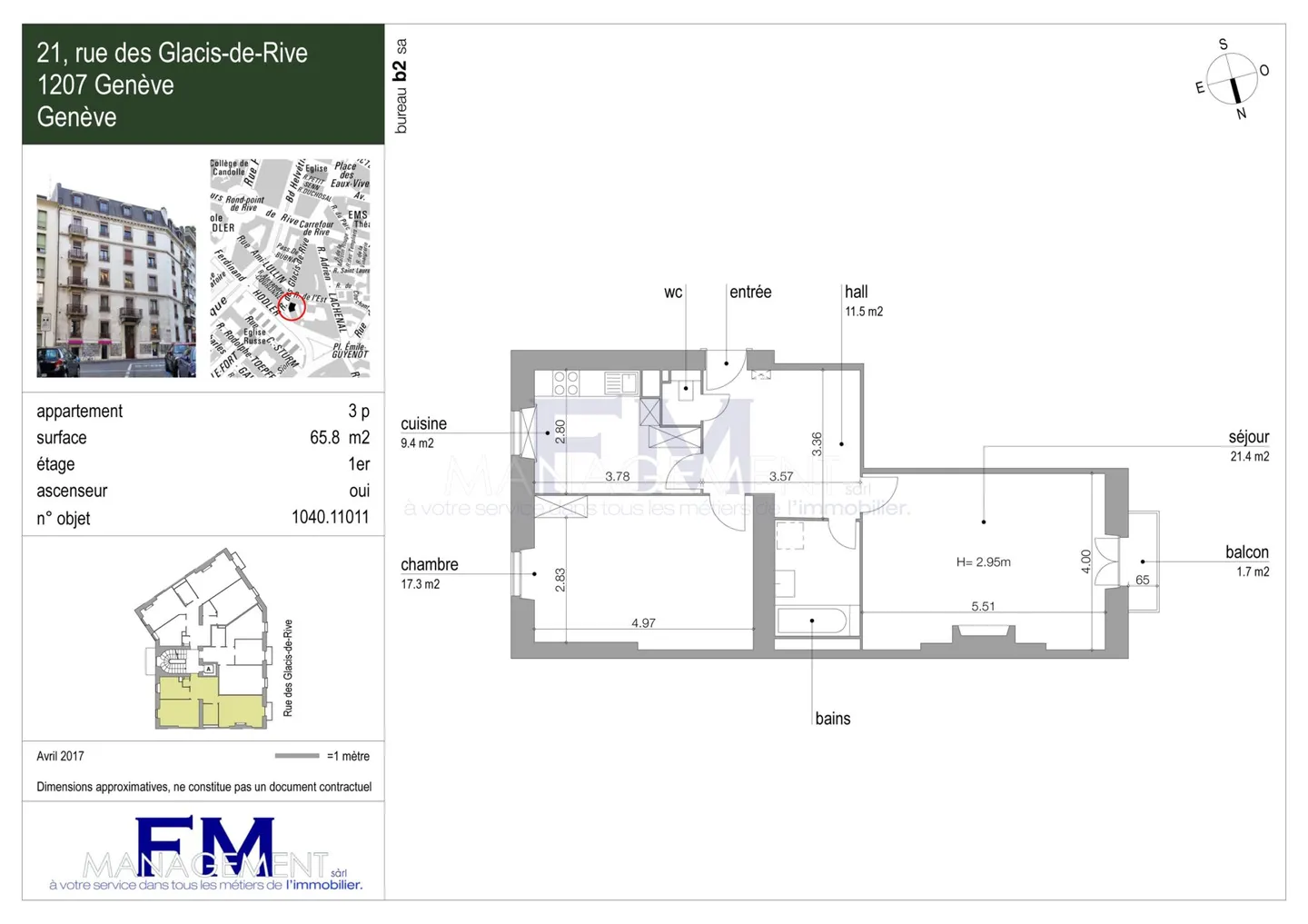 Stadtzentrum - Rue des Glacis-De-Rive - 3 Zimmer im 1. Stock, ca. 65m2 - Foto 19 von 19
