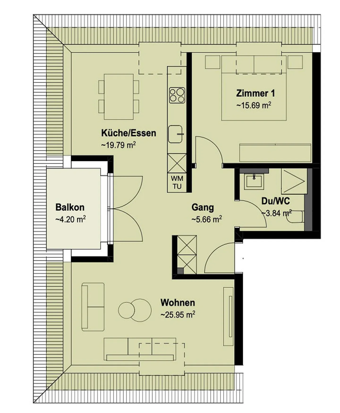 New construction project – 2.5 room penthouse apartment for rent - Photo 5 of 6