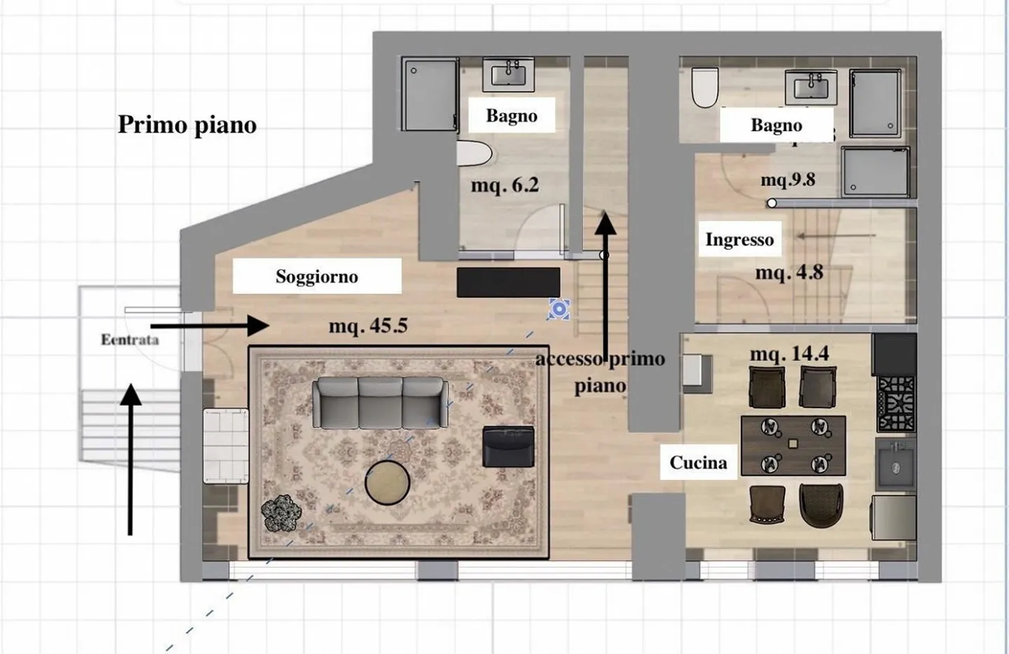 STUPENDES HAUS 5.5 ZIMMER RENOVIERTE CHARME IN CASTELROTTO - Foto 10 von 12