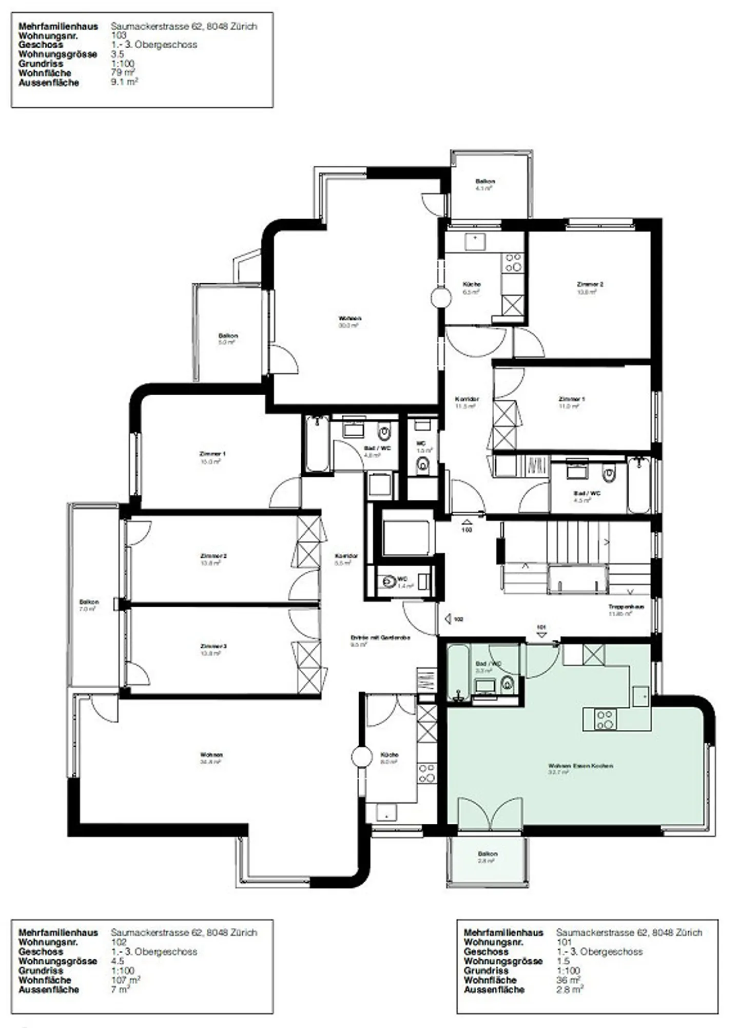 First Rental 1.5-Room Apartment 3rd Floor, 8048 Zurich for Rent - Photo 3 of 3