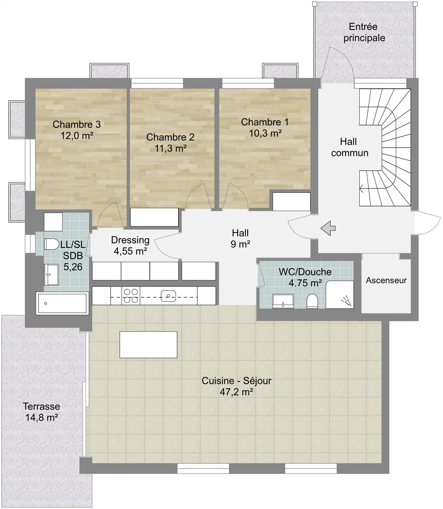 Bel appartement de 2018 avec jardin de 70 m2 et terrasse couverte de 15 m2 - Photo 14 sur 14