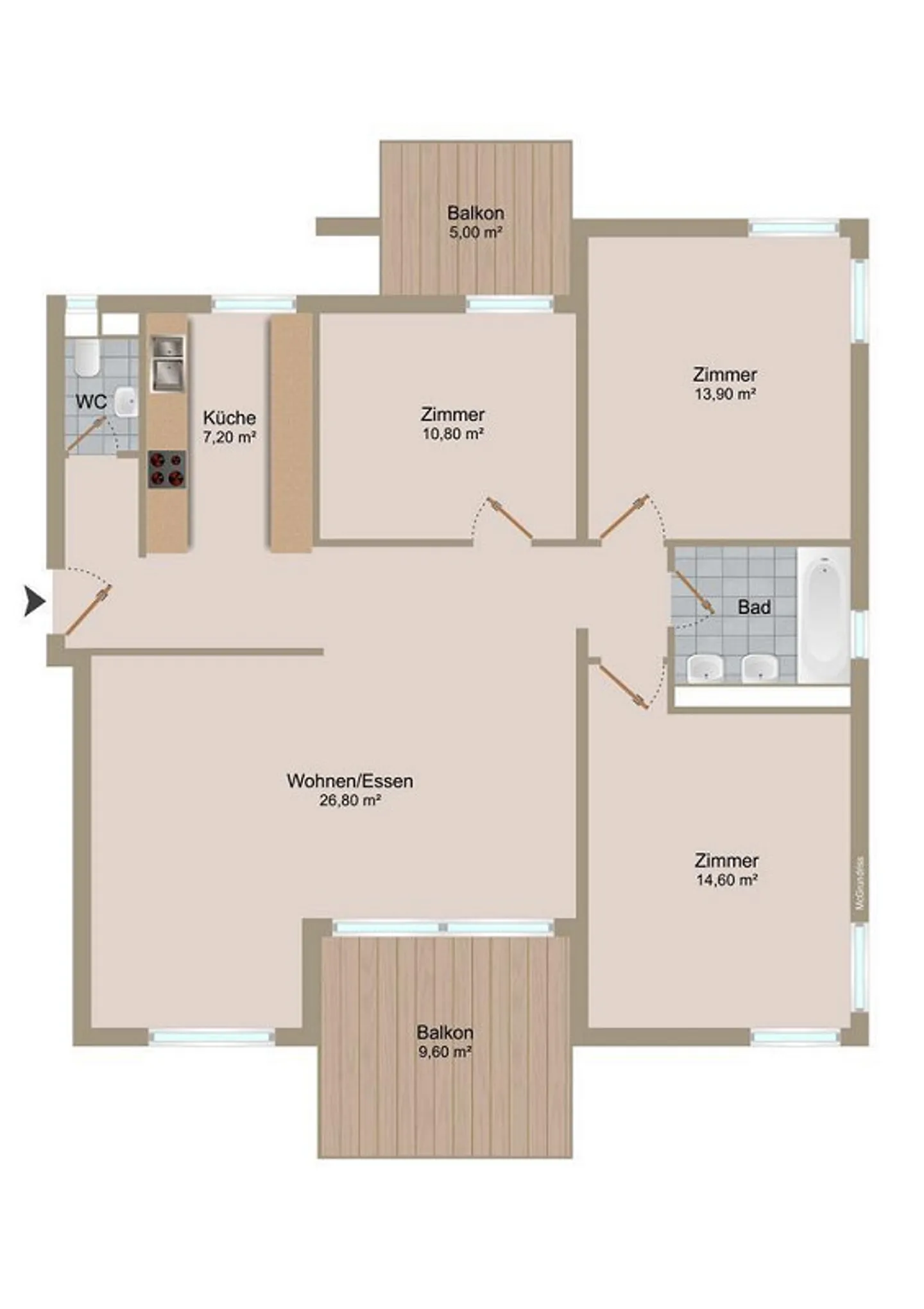 Helle 4.5-Zimmerwohnung - Foto 10 von 10