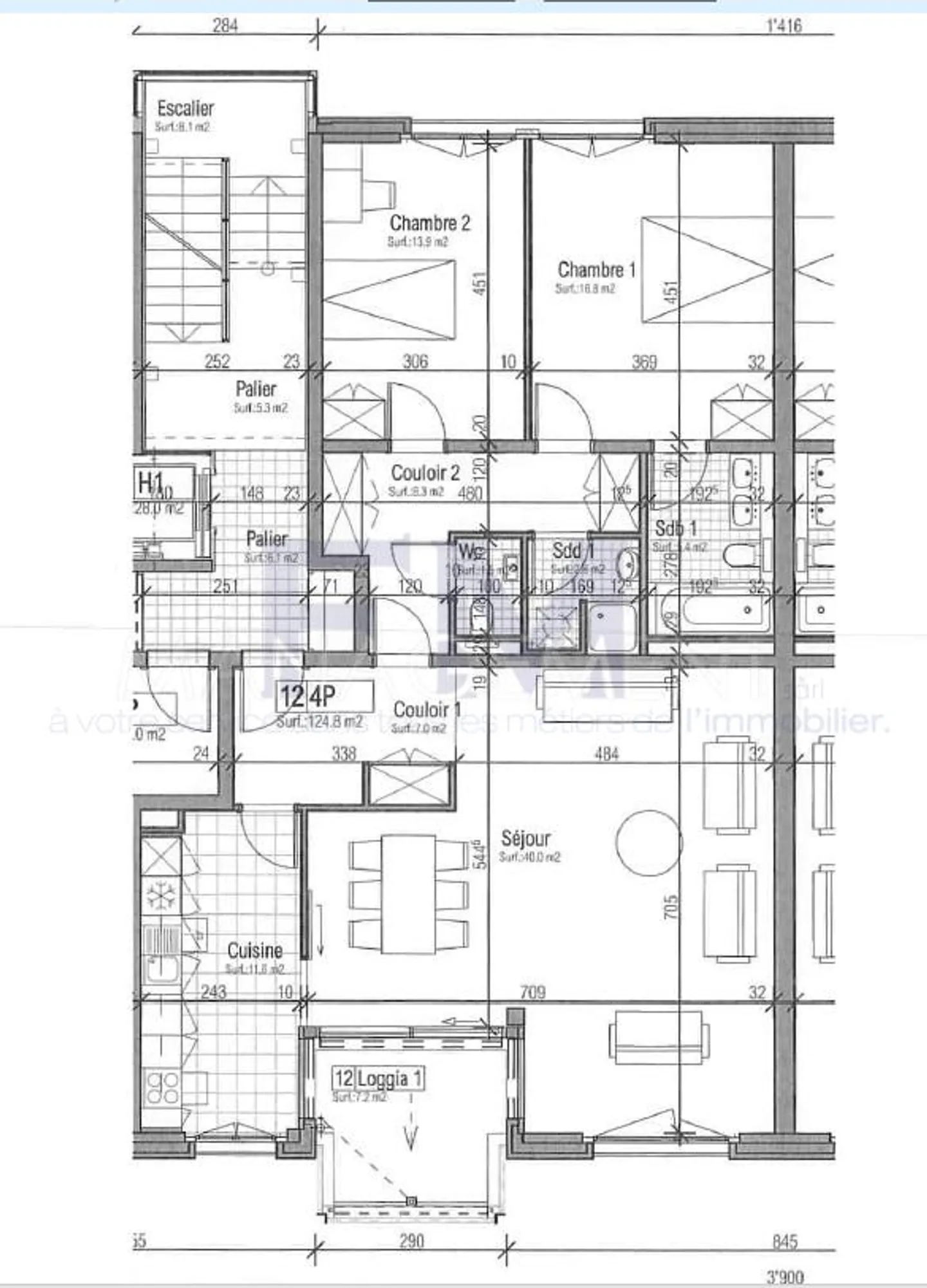 Malagnou, 4 pièces, au 1er étage avec loggia, env. 107m2 - Photo 1 sur 1
