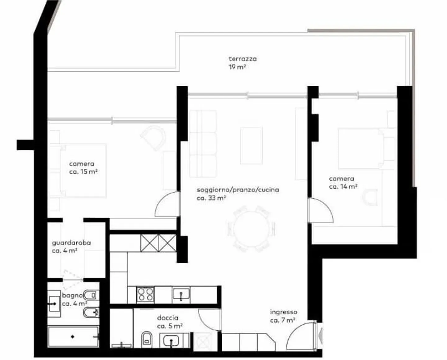 APPARTAMENTO LUMINOSO DI 3,5 LOCALI CON MAGNIFICA TERRAZZA A PARADISO - Foto 10 di 10