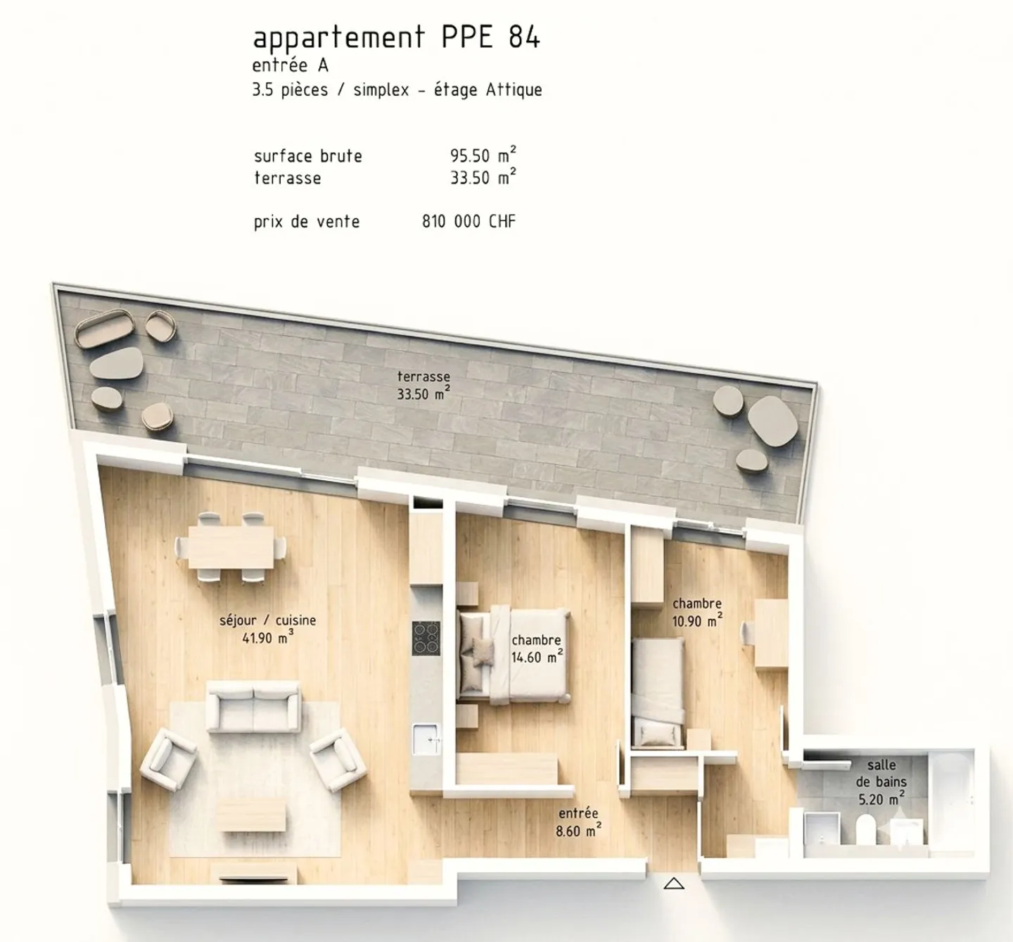 Penthouse-Wohnung in Sion - Foto 9 von 10