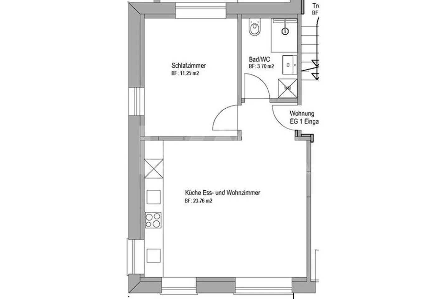2 Zimmerwohnung Nr. 1 im Erdgeschoss - Festwohnsitz - Foto 10 von 12